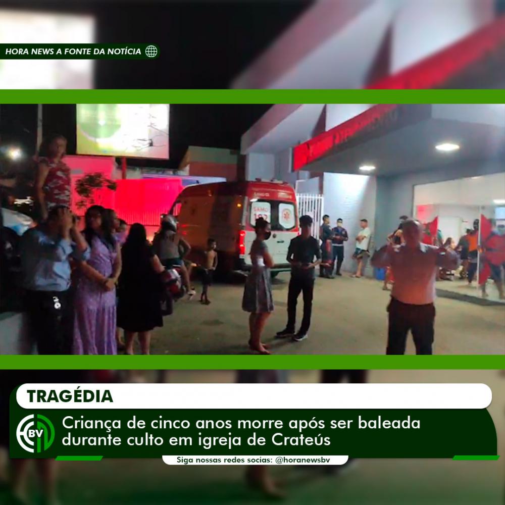 Criança de cinco anos morre ao ser baleada em igreja evangélica