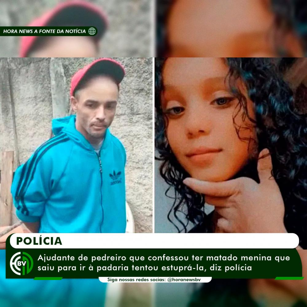 Ajudante de pedreiro que confessou ter matado menina que saiu para ir à padaria tentou estuprá-la, diz polícia