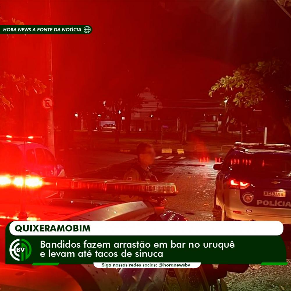 Bandidos fazem arrastão em bar no uruquê e levam até tacos de sinuca