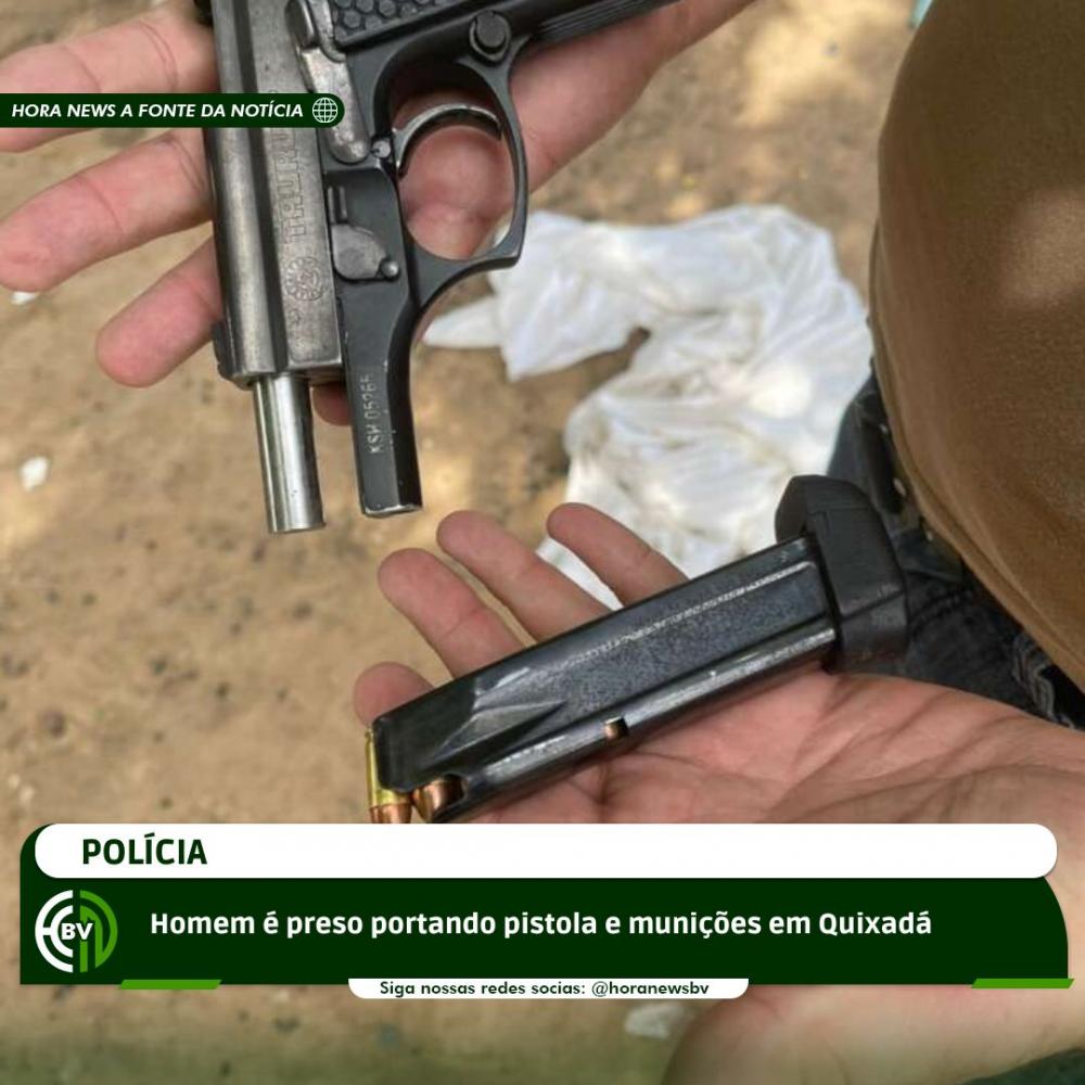 Homem é preso portando pistola e munições 