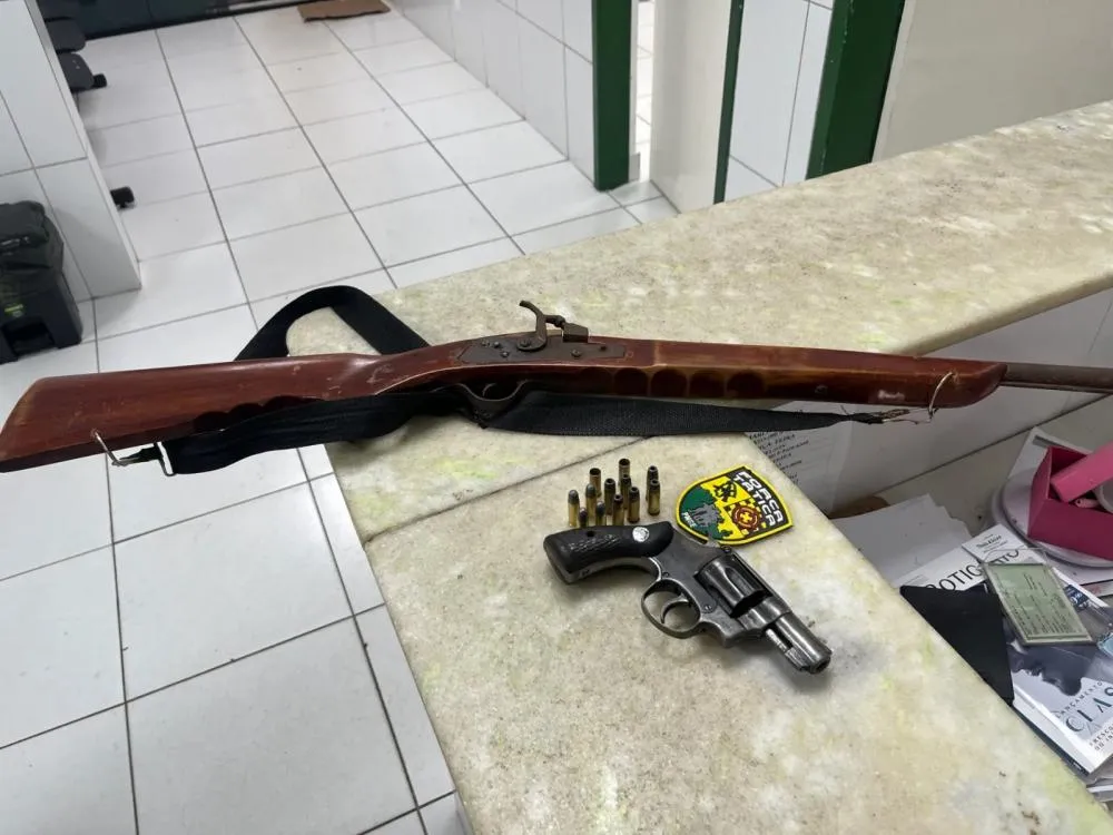 Policiais apreendem armas de fogo neste município