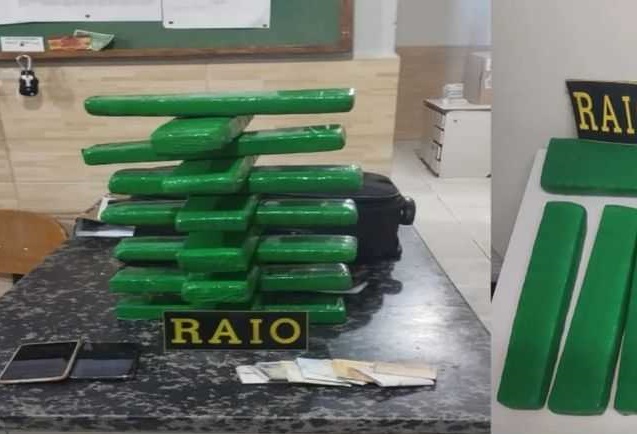 Homens são presos portando mais de 10kg de drogas pelo RAIO