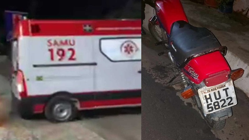Duas pessoas ficam feridas após colisão de duas motos