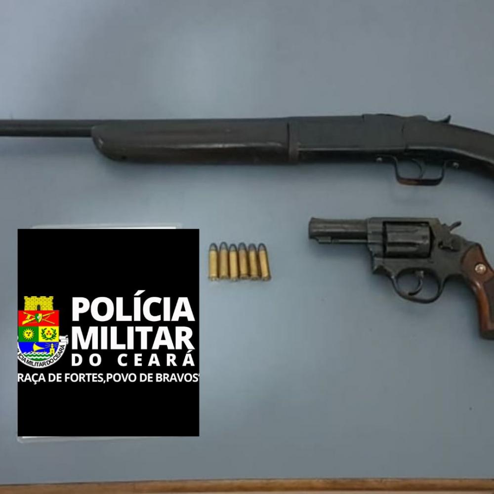 Homem é preso portando armas de fogo na Zona Rural