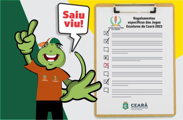 Sesporte divulga Regulamentos Específicos dos Jogos Escolares do Ceará de 2023