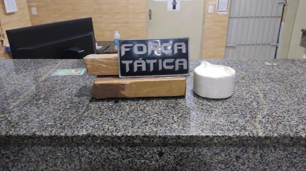 Força Tática apreende mais de 2kg de drogas destinadas ao município 